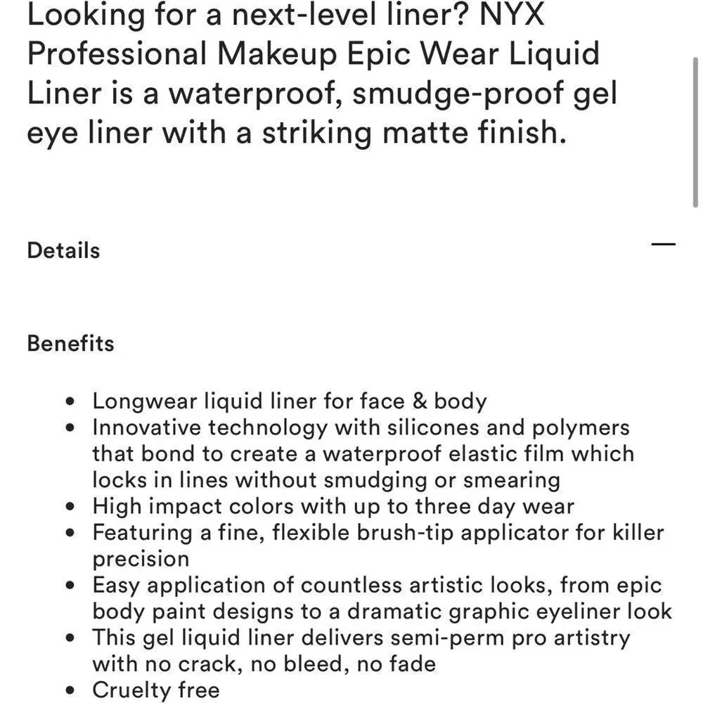 🦋Pick 5/$25 NYX White Epic Wear Waterproof Eyeliner New FullSz